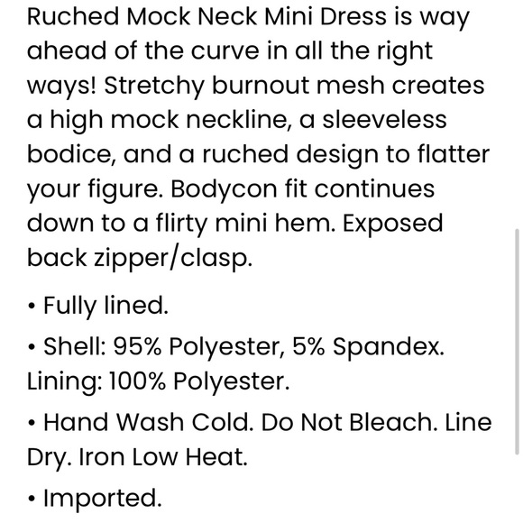 Lulu's White Mesh Ruched Sleeveless Mock Neck Bodycon Mini Dress Size S - Picture 13 of 13